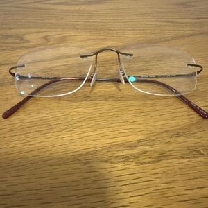 RICHARD TAYLOR SCOTTSDALE JAMES EYEGLASSES FRAME BROWN METAL 52-17-140 TITANIUM